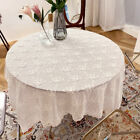 Embroidered Lace Tablecloth Table Cloth Cover 3D Flower Dinning Room Home Cafe
