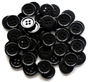 5/8 Inch 4 Holes Black Buttons 15mm Sewing Round Button for Craft Pack of 160... - Picture 1 of 7