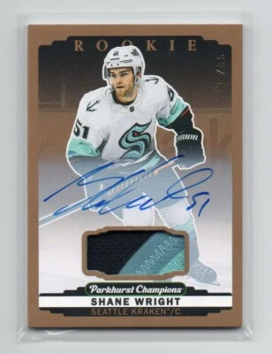 Parche automático de novato Parkhurst Champions Shane Wright RC #306 2022-23/35 Foto 1 de 2