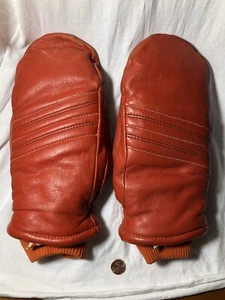 Guanti da sci vintage combinati in pelle rossa anni '70 da corsa ragno sabich era - Foto 1 di 11