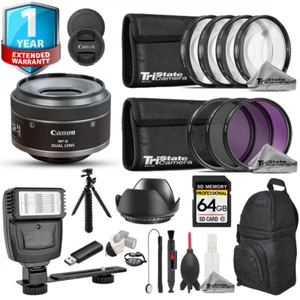 Canon RF-S 7.8mm f/4 STM Dual Lens - 19pc 64GB Pro Bundle + 1 Yr Warranty - Picture 1 of 12