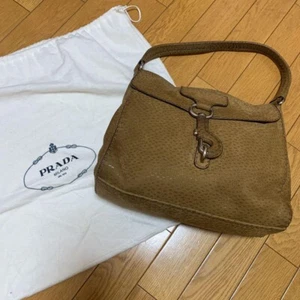 PRADA Shoulder Hand Bag Accessories Suede One Brown USED 202412M - Picture 1 of 5