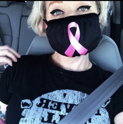 Pink Ribbon face mask with PM2.5 filter. Support Breast Cancer Awareness Foto 1 de 4