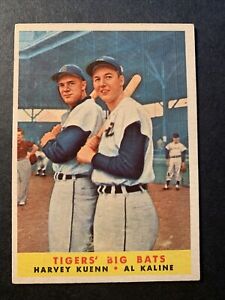 1958 Topps #304 Al Kaline Harvey Kuenn Detroit Tigers' Big Bats HOF