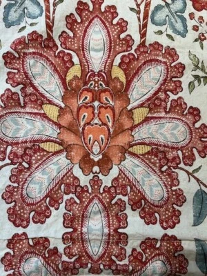 Fundas de almohada Pottery Barn estampado de 2 bloques rojo verde marfil algodón estándar 20x23 Foto 1 de 4