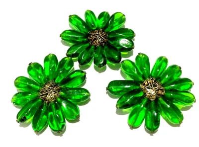 HANDMADE MURANO GLASS FLOWER Ø55mm, FOR MIRROR OR CHANDELIER DECORATIONS - Image 1 of 4