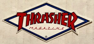 REVISTA THRASHER RARA VINTAGE AÑOS 90 PROMOCIONAL CLÁSICO LOGOTIPO/PEGATINA FUENTE - Imagen 1 de 2
