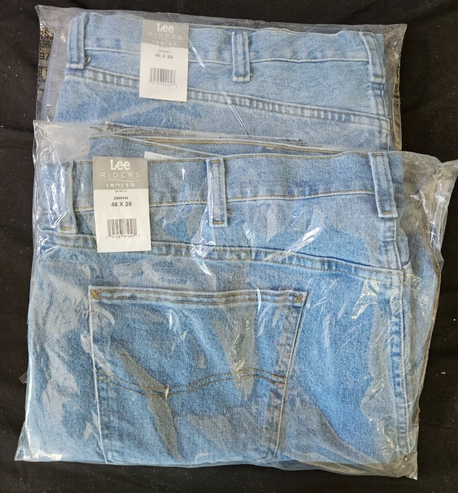 Lee Riders Indigo Mens Regular Fit Straight Leg Size 46x29