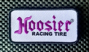 HOOSIER RACING TIRE EMBROIDERED SEW ON PATCH AUTO RACING TIRE 4 1/2 x 2 1/4" NOS - Picture 1 of 2