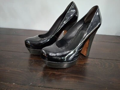 Alice + Olivia Ronan Black Patent Leather Platform Pumps/Pre-owned, Sz. 8 (US) 3 - Image 1 of 4