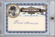 EARL AVERILL 2006 UPPER DECK SP LEGENDARY CUTS #PHC-EA CUT AUTO 38/83 HOF