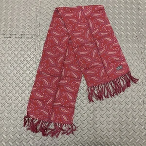 Tootal Herren Burgunderrot Paisley 49" Schal Fransen 100% Viskose Bedruckt England - Bild 1 von 6