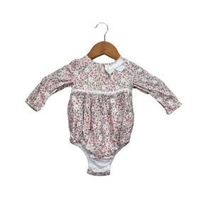 Tommy Bahama Baby Girl Floral Pink Bow Romper Size 3-6 M Months - Picture 1 of 4