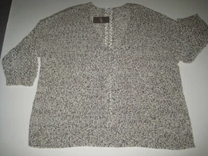 J JILL V-NECK KNIT SWEATER BLK MULTI WOMEN'S PETITE SIZE XLP NWT - Picture 1 of 10