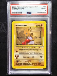 PSA 9 Hitmonchan - 69/105 2002 Neo Destiny Unlimited Rare Pokemon Card - Picture 1 of 2