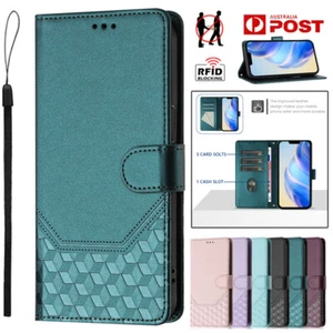 Fr iPhone 16e 16 15 14 13 12 11 Pro Max Plus Flip Leather Case Wallet RFID Cover - Picture 1 of 82