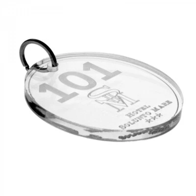 Portachiavi in legno o plexiglass personalizzati  per alberghi B&B hotel camere  - Immagine 1 di 4