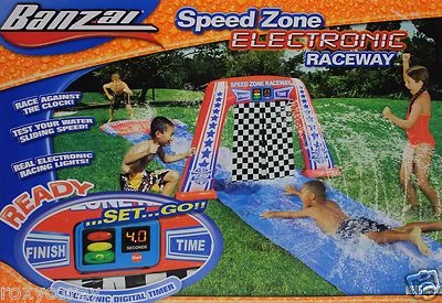 Banzai Speed Zone Electronic Raceway Water Slide Test Your Speed Age 5-15 NIB - Image 1 of 2