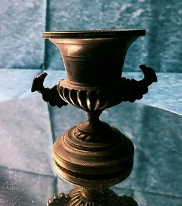 Antique Vintage Rare Bronze Miniature Urn Exotic Bird Handles - Picture 1 of 7