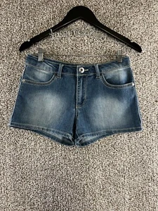 Guess Denim Jeans Girls Size 14 Blue Jean Shorts Bling Guess Logo Pockets - Picture 1 of 9