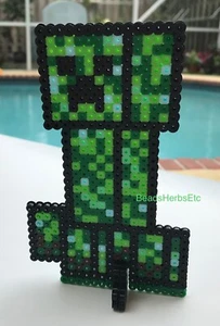 Mine Craft 2D Creeper Action Figure Kids Toy Pixel Art Room Decor Cake Topper - Picture 1 of 7