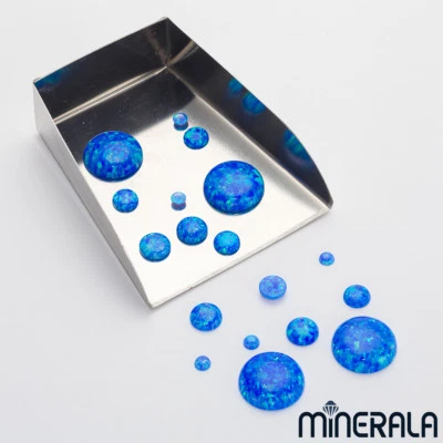 [WHOLESALE] BLUE SYNTHETIC LAB CREATED OPAL ROUND CABOCHON 1.5mm-18mm WP0024D - Image 1 of 3