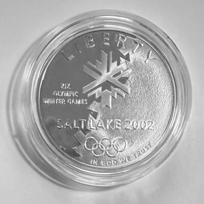 USA 2002 Winter Olympic Games Salt Lake City Silver Dollar Proof Coin - Image 1 of 2