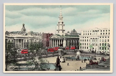 Trafalgar Square London England Postcard - Image 1 of 2