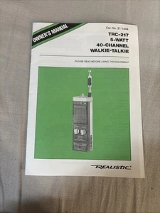 TRC-217 Realistic Walkie Talkie Owner’s Manual w Schematic, Radio Shack, Tandy - Afbeelding 1 van 5