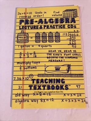 Teaching Textbook Pre-Algebra Lecture Practice And Solutions CDs 2005 - Image 1 of 4