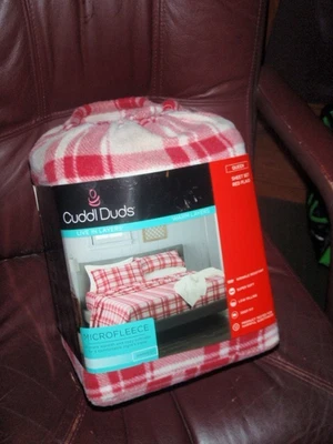 Juego de sábanas Cuddl Duds MicroFleece ROJO PLAI D QUEEN SET NUEVO VENTA AL POR MENOR $99.00 Foto 1 de 3