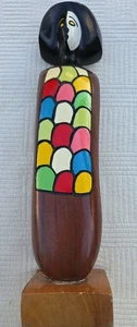 Vintage Frank Coronado bemalte Holzskulptur abstrakt kubistisch bunt 19 cm - Bild 1 von 4