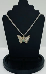 Stunning Tibetan Nepalese repousse butterfly turquoise & coral Pendant Necklace - Bild 1 von 5