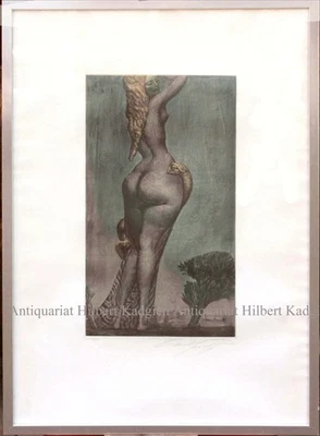 Ernst FUCHS "Frau Lot" Signierte große Radierung von 2 Platten 211/300 - Bild 1 von 4