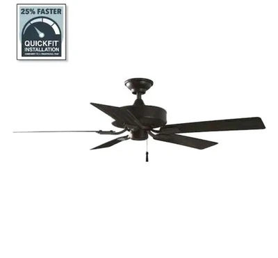 Ventilador de techo Hampton Bay Barrow Island 52 pulgadas - negro (YG529-NI) Foto 1 de 3