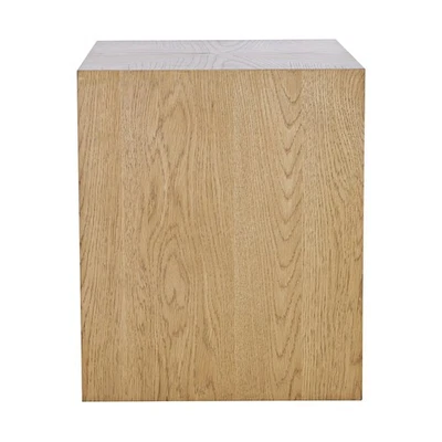 Mesa auxiliar Laurel Creek moderna contemporánea con pedestal de bloque cuadrado Foto 1 de 4