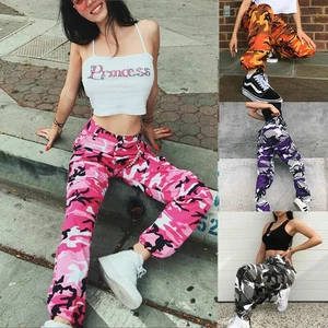 🔥Womens Camo Cargo Trousers Casual Pants Ladies Military Army Combat Camouflage - Picture 1 of 17