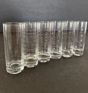 Juego de 6 puntos cilíndricos geométricos espiral Mikasa Cheers cristal grabado - Imagen 1 de 24