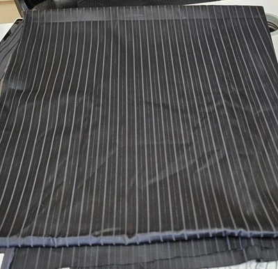 Material a rayas satinadas negras 60" ancho 78" tela (2 yardas) Foto 1 de 3