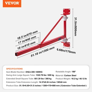VEVOR Braccio Supporto per Paranco Elettrico, Capacità Carico 300Kg, Supporto pe - Bild 1 von 12
