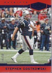 2018 Panini Plates and Patches Blue #129 Stephen Gostkowski /50 - NM-MT - Picture 1 of 2