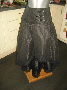 black steampunk pirate mullet lace trimmed skirt 30" - 32" elastic panel waist - Picture 1 of 5