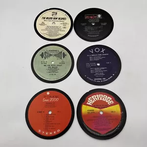 LOTTO 6 sottobicchieri vintage OG VINTAGE etichette disco vinile riciclate fatte a mano (A) - Foto 1 di 8