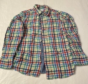 Gap Kids Multicolored Plaid Collared Button Down Shirt- Size 8 - Picture 1 of 4
