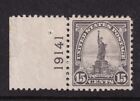 1922 Statue of Liberty Sc 566 MLH OG XF plate number single Hebert CV $55 (B5