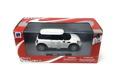 Mini Cooper 2008 Bianco Whte Newray New Ray City Cruiser 1:24 Nuovo 1/24 - Immagine 1 di 2