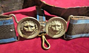 EARLY CENTURY GREEK HELLENIC MILITARY OFFICIAL OFFICER UNIFORM LIONS BELT - Picture 1 of 9