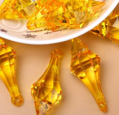 100 件/套装 18 * 46 毫米悬挂吊坠钻石吊灯丙烯酸水晶珠 — 第 1/4 张图片