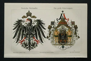 1897 ANTIK.CHROMOLITHDRUCK *WAPPEN GERMANY* Meyers.. - Bild 1 von 1