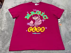 NEW Disney Shirt Adult XL Pink Cheshire Cat Alice In Wonderland Magic Club Parks - Picture 1 of 8